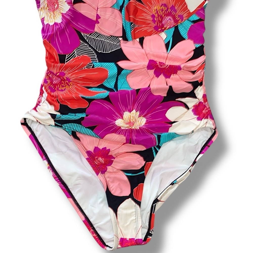 La Blanca Pink and Purple One Piece Swimsuit Floral Design - Picture 7 of 8